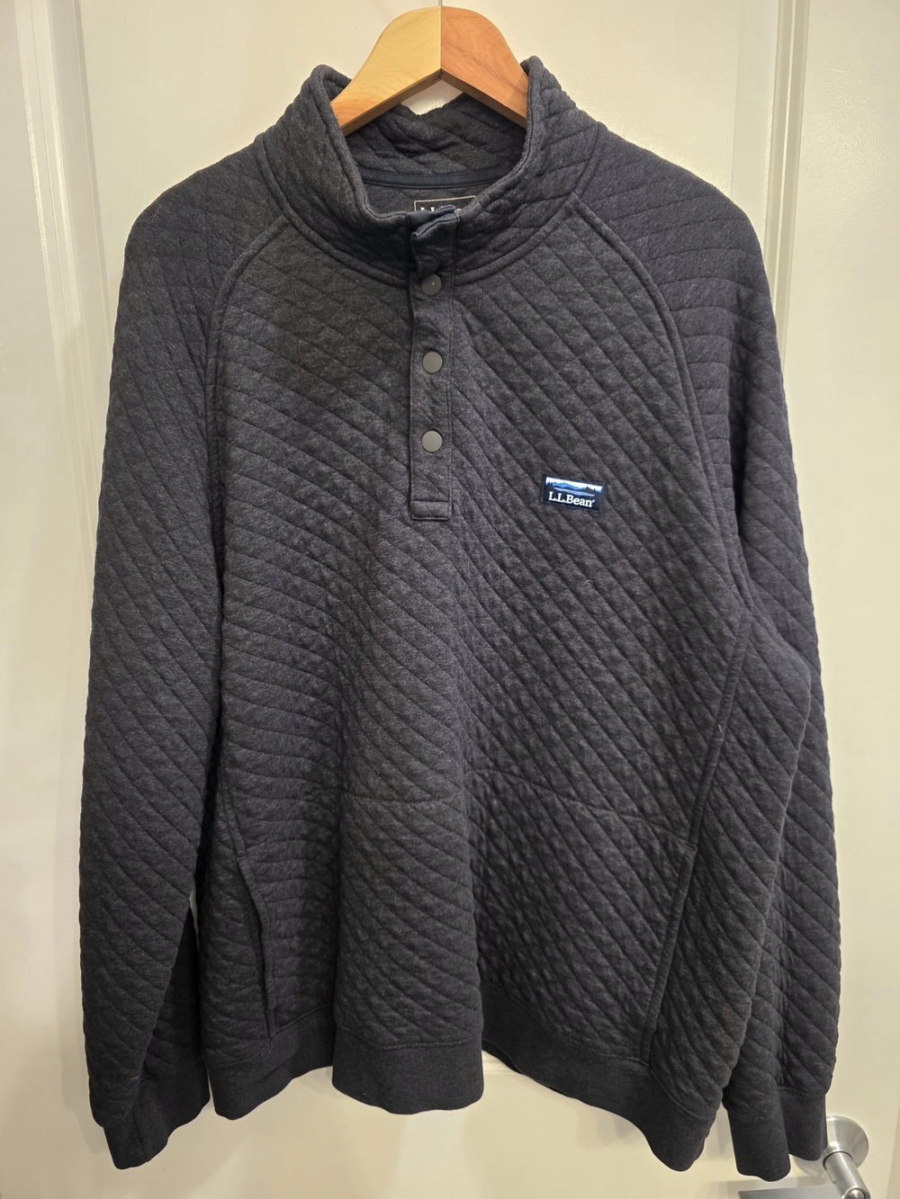 L.L.Bean Quilted Snap Sweatshirt Gray XL